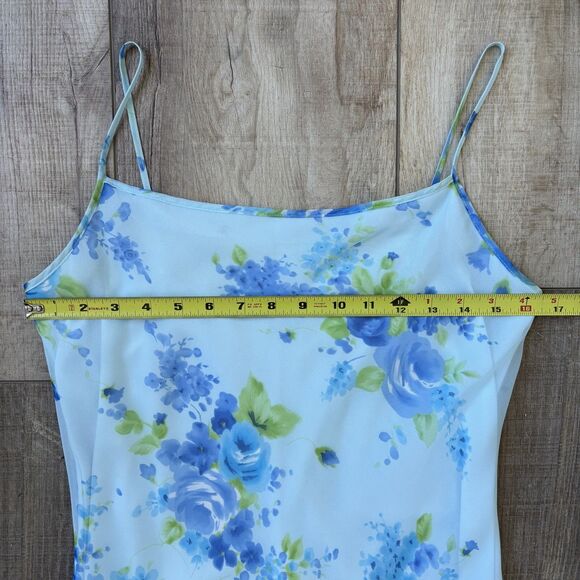 Vintage My Michelle Womens Y2K Fairy Floral Midi Dress Size 11/12 Blue Romantic - Picture 12 of 13